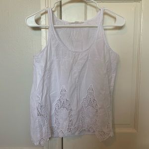 White lace detail tank